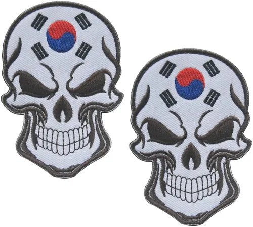 Miniatura 25 de 2 parches de bandera de AliPlus de España, parches de calavera bordados, tácticos, militares, moral, parche con gancho y bucle
