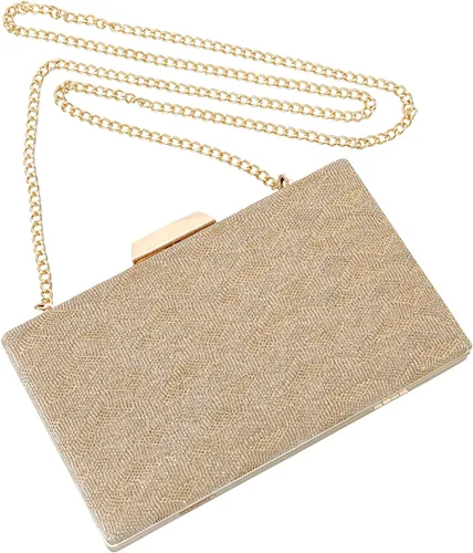 Miniatura 5 de Bolso de mano dorado para mujer, bolso de noche dorado para boda, fiesta, novia, graduación, hombro, bolso de mano dorado