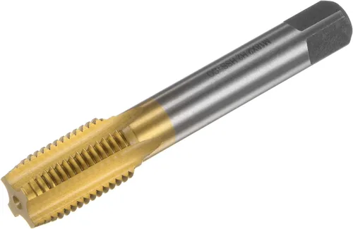 Miniatura 11 de uxcell Grifo de rosca métrica M12 x 1.25 H2 recubierto de titanio HSS-CO (M35 Acero de alta velocidad) Flautas rectas Máquina Tornillo de rosca