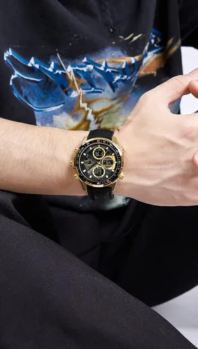 Miniatura 2 de NAVIFORCE Relojes digitales militares para hombre analógico cuarzo impermeable reloj deportivo multifuncional de cuero