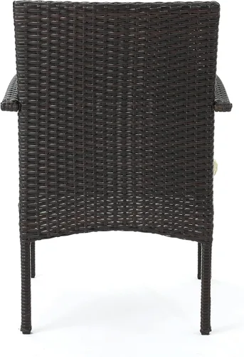Miniatura 11 de Christopher Knight Home PE Wicker Dining Chairs Set of 2, Outdoor Patio Chairs with Removable Cushion, Poolside Dining Furniture, Aluminum Frame