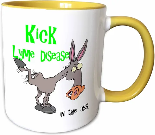 Miniatura 11 de 3dRose dooni diseños causa conciencia cinta diseños Kick Lyme Enfermedad en el Ass – La Conciencia Cinta causa Diseño – Tazas, Negro/Blanco