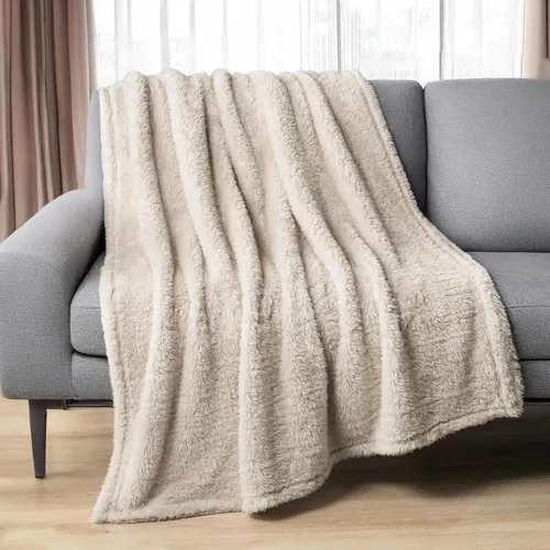 Miniatura 22 de PAVILIA - Manta de sherpa para sofá, gris esponjosa y cálida, manta de felpa suave para cama, acogedora, súper suave y ligera, manta decorativa