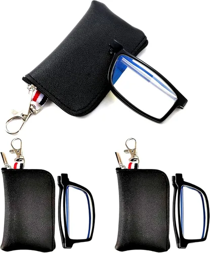 Gafas de lectura plegables, lectores compactos portátiles para mujeres y hombres en estuche (paquete de 3 unidades 1.00)