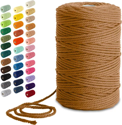 Miniatura 11 de Nook Theory - Cuerda de macramé de 3 mm, 220 yardas de cuerda de algodón, hilo de 4 mm y 5 mm, cuerda para manualidades, perfecta para colgantes
