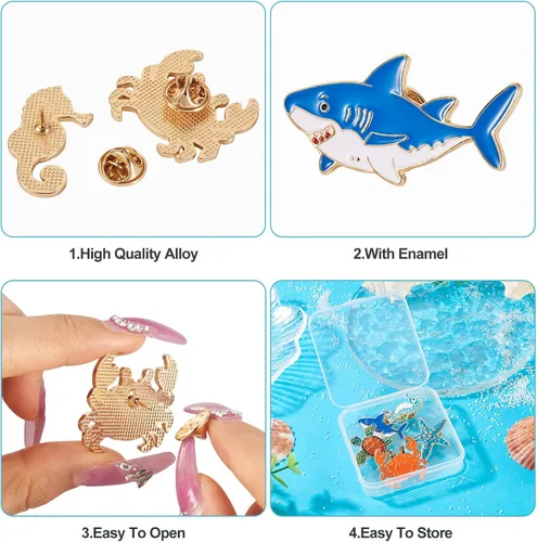 Miniatura 204 de Pandahall - Broches esmaltados de aleación con varios temas, broche de solapa, juego de pines esmaltados