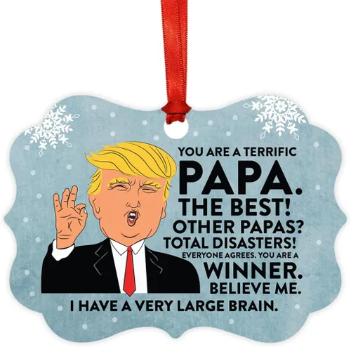 Miniatura 36 de Andaz Press Divertido presidente Donald Trump Fancy Frame Recuerdo Adorno de Navidad Regalo de mordaza, Perra fantástica, 1 paquete, ideas de regalo
