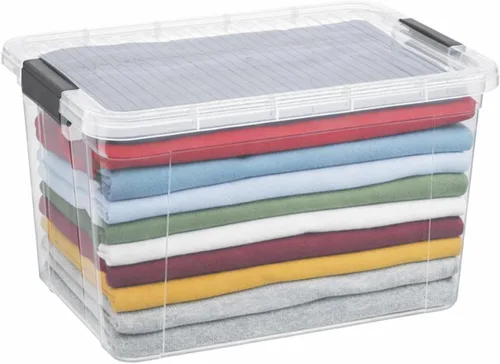 Miniatura 12 de Superio Contenedor de plástico transparente de 7.4 cuartos con tapa, no tóxico, sin BPA, sin olor, caja de almacenamiento organizadora, recipiente