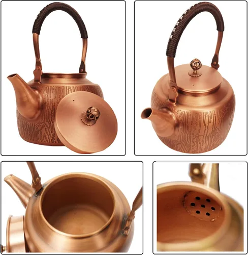 Miniatura 2 de Kkekos Tetera de Cobre Hecha a Mano para Estufa 2000ml (Tipo1)