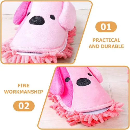 Miniatura 4 de FOMIYES 1 par de pantuflas limpiador de piso, trapeador de dibujos animados, zapatos para limpieza de piso, zapatos de mopa, zapatos de mopa húmeda
