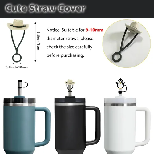 Miniatura 2 de Stanley Set de accesorios para taza: tapa de silicona a prueba de derrames, tapa con pajita, protector de silicona para vaso de 40 oz y 30 oz (NEGRO)