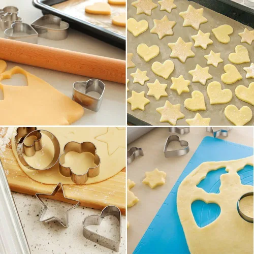 Miniatura 3 de Juego de 30 mini cortadores de galletas con caja, pequeños cortadores de arcilla polimérica de acero inoxidable para frutas y verduras para niños