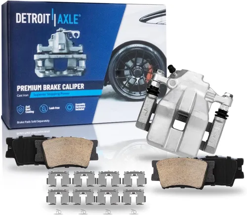 Detroit Axle - Pinza de freno de disco del lado del conductor trasero de repuesto de pastillas de freno de cerámica para Lexus HS250h 2010 2011 2012