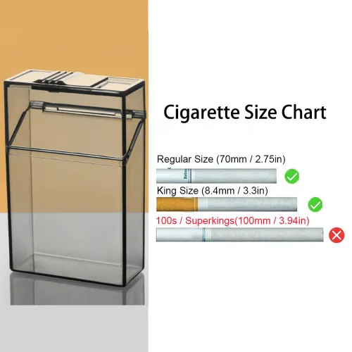 Miniatura 2 de Paquete de 2 cajas de cigarrillos transparentes de acrílico, cajas de embalaje portátiles para lápices labiales de cigarrillos, caja de exhibición