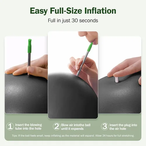 Miniatura 8 de Slim Panda Pelota de Pilates, Pelota de Ejercicio Pequeña de 9 Pulgadas, Mini Pelota de Yoga Antiestallido para Estabilidad, Entrenamiento, Barre