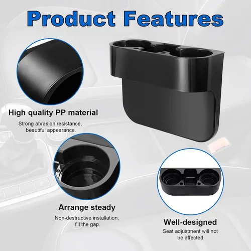 Miniatura 4 de Augeny Organizador de Asiento de Coche, Caja de Almacenamiento Multifuncional Portátil para Consola Central, Organizador de Espacio de Asiento