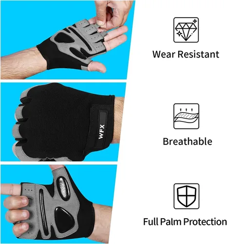 Miniatura 5 de WFX Gym Gloves Training Weight Lifting Gloves for Men Women Wrist Support Padded Extra Grip Palm Protection Fitness Workout Gloves