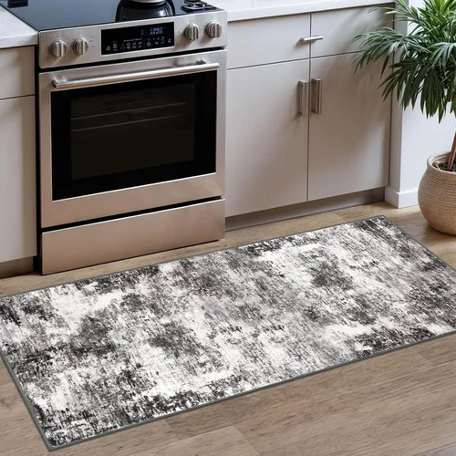 Miniatura 19 de Lansny Alfombra pequeña abstracta de 2 x 3 pies, alfombra de entrada, alfombra lavable para puerta de entrada, alfombra lavable antideslizante