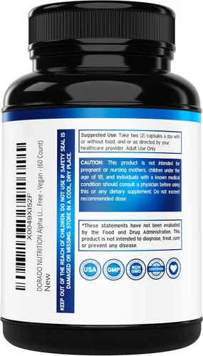 Miniatura 3 de Ácido alfa lipoico de 600 mg por porción, 60 cápsulas, potente antioxidante para neuropatía y salud cardiovascular (suplemento ALA) - Probado por