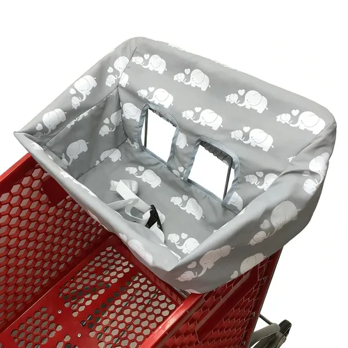 Funda portátil para carrito de compras, fundas para silla alta y carrito de comestibles para bebés, niños, bebés y niños pequeños, bolsa de Elefante