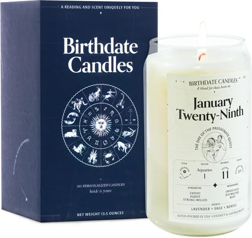 Miniatura 30 de Velas con fecha de nacimiento, 28 de octubre, velas perfumadas del zodiaco de Escorpio, regalo de cumpleaños, aroma a bergamota, canela y caoba