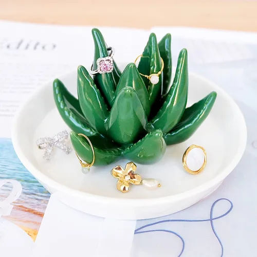 Miniatura 4 de PUDING CABIN - Plato portajoyas para anillos o aretes, regalo de cumpleaños, boda, día festivo, para mujeres, mamá, tía, amigas, novia