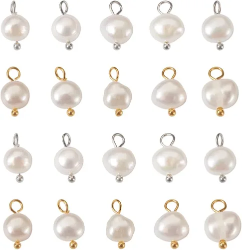 Colgantes de perlas de agua dulce cultivadas naturales mezcladas teñidas perlas reales colgantes para pendientes, collares, pulseras joyería de