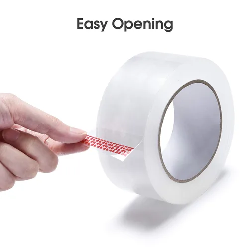 Miniatura 4 de Pacific Mailer Cinta de embalaje transparente, cinta de cartón de embalaje resistente para envíos, sellado móvil, 2 pulgadas de ancho, 2.7 mil