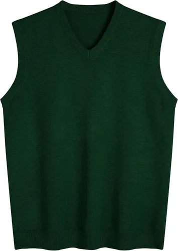 Miniatura 41 de Amussiar Suéter casual para hombre, chaleco con cuello en V, ajustado, sin mangas, suéter de punto