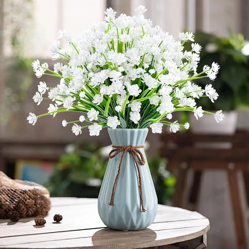 Miniatura 26 de AmyHomie 16 paquetes de flores artificiales de eucalipto negro para exteriores, resistentes a los rayos UV, flores sintéticas que no se decoloran