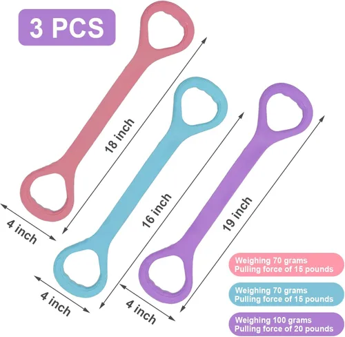 Miniatura 2 de Figura 8 Banda de resistencia para fitness, brazo y espalda, hombro, cuerda elástica, equipo de ejercicio para yoga, pilates, terapia física
