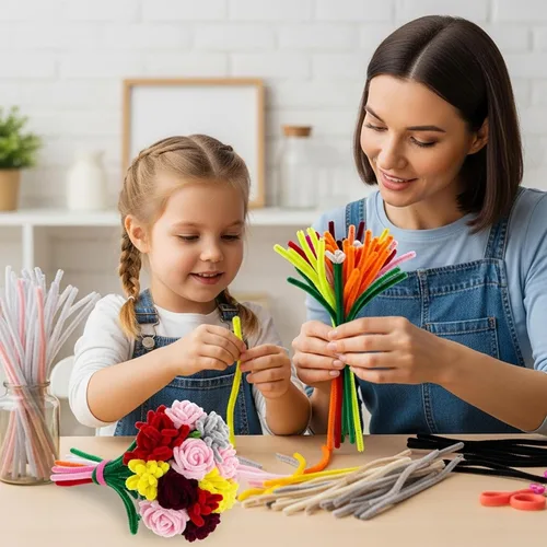 Miniatura 9 de Caydo 2600 piezas de limpiapipas a granel para flores, 40 colores surtidos, tallos de chenilla para proyectos creativos de arte y manualidades