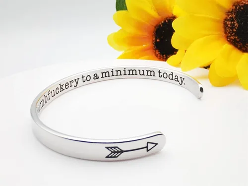 Miniatura 101 de Pulseras inspiradoras para mujer, joyería de acero inoxidable, con refranes, pulsera motivacional con mensaje oculto, pulseras grabadas para mejor