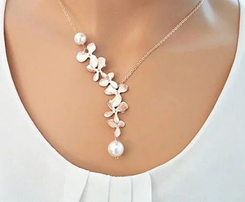 Miniatura 4 de Rose Gold bracelet, Pearl Bracelet, Orchid bracelet, Flower bracelet, Wedding Bracelet, Gift for her, Bridesmaid gifts