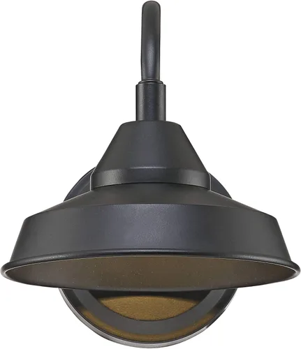 Miniatura 5 de John Timberland Westley - Lámpara rústica de estilo granero para exteriores, brazo de cuello de cisne LED negro, 8 1/2 pulgadas, para terraza
