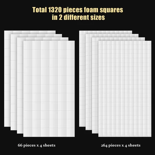Miniatura 2 de Outus 8 hojas de espuma de puntos cuadrados de espuma 3D Pop Foam Squares de doble adhesivo para Halloween, Navidad, álbum de recortes