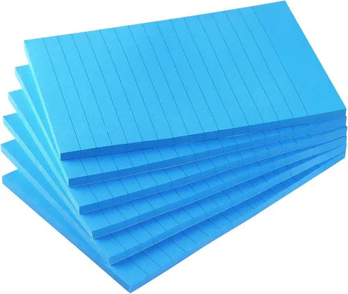 Miniatura 15 de Early Buy - Blocs de notas adhesivas con líneas 4x6, notas autoadhesivas de 6 colores brillantes, 6 blocs, 45 hojas/bloc