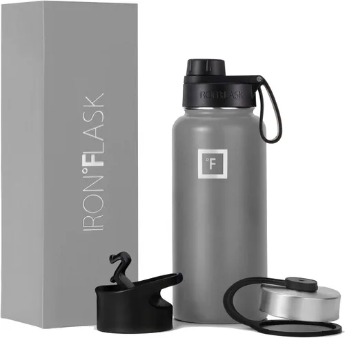 Miniatura 22 de IRON °FLASK Frasco de hidratación para acampar y senderismo con pajilla, botella de agua deportiva de acero inoxidable con aislamiento de boca