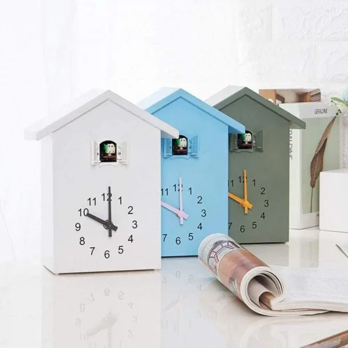 Miniatura 4 de Reloj de cuco moderno, diseño inspirado en canción de pájaros, reloj de pared para sala de estar, dormitorio de niños, cocina, oficina, decoración