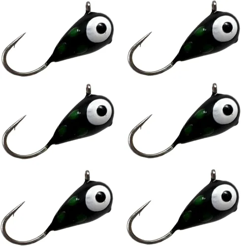 Miniatura 18 de Reaction Tackle Plantillas de pesca en hielo de tungsteno - Plantilla súper sensible en forma de lágrima para panfish, crappie, lucioperca, perca