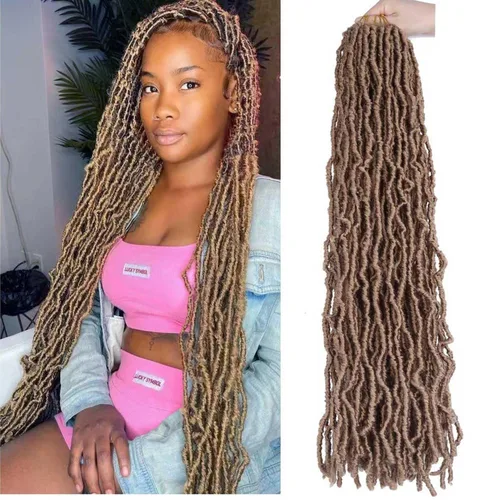 Miniatura 38 de 6 Paquetes Soft Locs Cabello de Ganchillo Pre Looped Faux Locs Trenzas de Ganchillo Goddess Locs Dreadlocs Cabello Sintético Para Mujeres Negras 1b