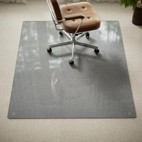 Miniatura 11 de Tapete para silla de 36 x 46 pulgadas para alfombra, vidrio templado resistente y duro, tapete transparente para silla de oficina, suelo