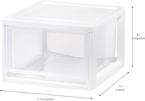 Miniatura 3 de IRIS USA Organizador de almacenamiento de cajones de plástico de 14.5 Qt. Cajones apilables, paquete de 3 unidades, unidad apilable con cajón