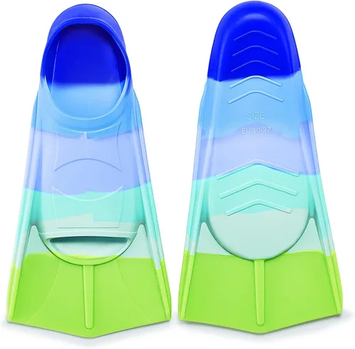 Miniatura 8 de Aletas de natación para niños, aletas cortas para jóvenes, aletas de entrenamiento de natación para natación de regazo, para niños y niñas Arco