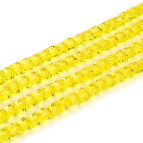 1 hebra checa cubo facetado cristal cuentas sueltas espaciador 0.236 in (0.24 pulgadas) amarillo topacio (95-98 piezas) para bricolaje joyería