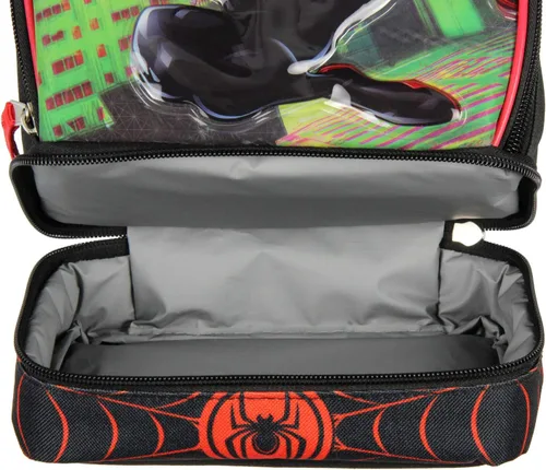 Miniatura 3 de Bioworld Marvel Spider-Man Comic Superhero - Bolsa de almuerzo suave con doble compartimento, kit de 10 pulgadas