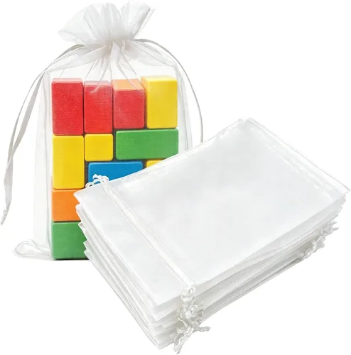 Miniatura 38 de Paquete de 50 bolsas de organza de regalo con cordón verde de 4 x 6 pulgadas para baby shower, Navidad, cumpleaños de bebé, recuerdo de fiesta