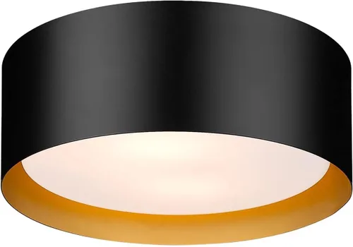 Casia Luces de techo industriales de montaje empotrado, montaje empotrado cerca del techo con vidrio esmerilado, lámpara de techo de metal para sala