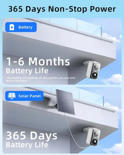 Miniatura 3 de Cámara de seguridad Super HD de 3 MP inalámbrica para exteriores, cámaras WiFi alimentadas por energía solar para seguridad del hogar con detección