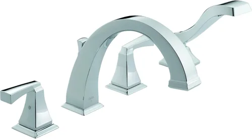 Delta Faucet Dryden T4751 - Grifo de bañera romana con ducha de mano - T4751 - Juego de grifo de baño, manijas y ducha de mano - Cromo (válvula se